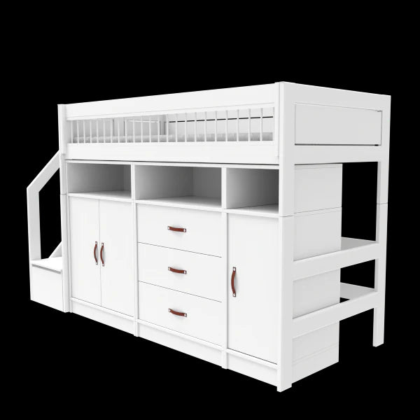 ALL-IN-ONE-Mittelhochbett mit Treppe, Breeze 152