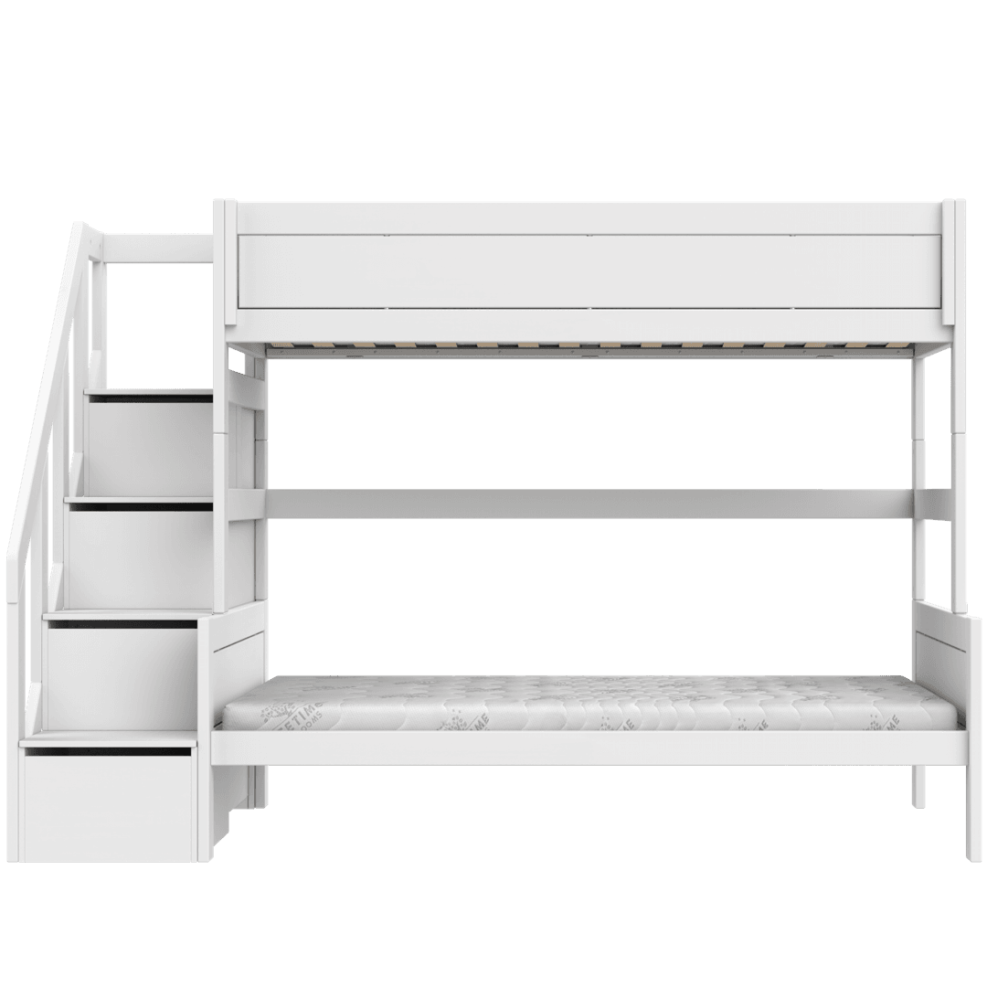 Family Etagenbett mit Treppe Weiss