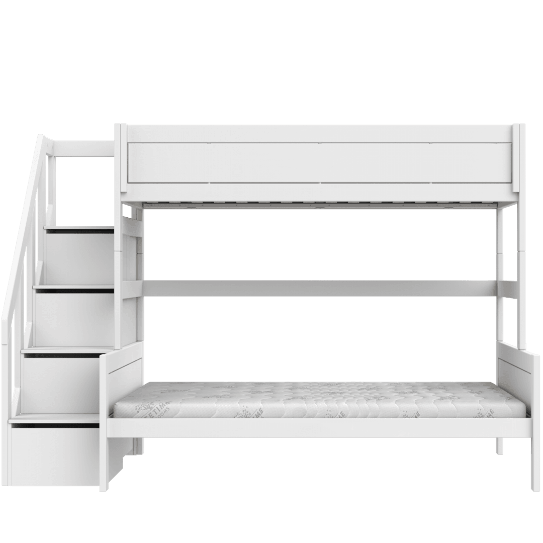 Family Etagenbett mit Treppe Weiss