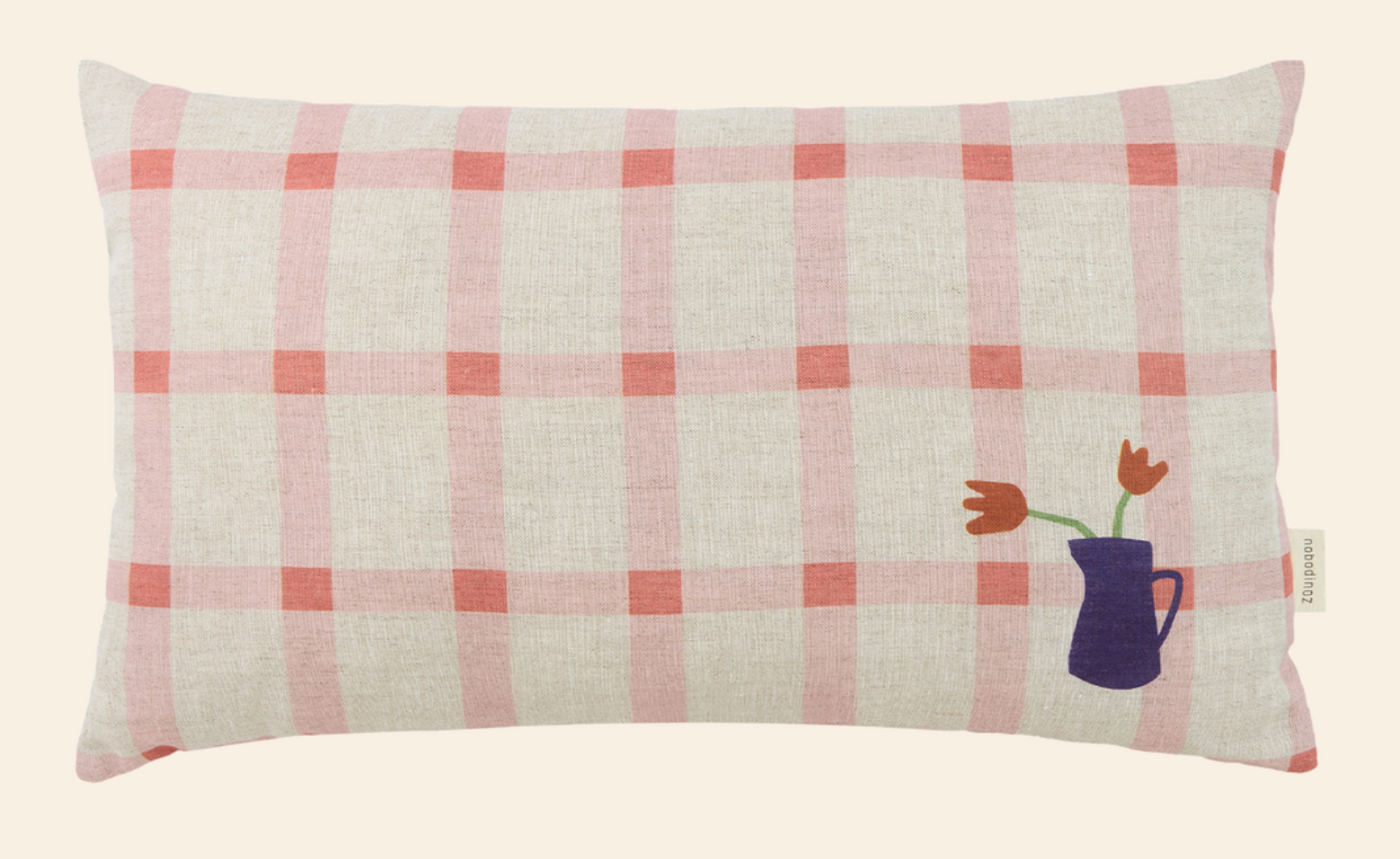 Vibes Linen Cushion Pink Tulips