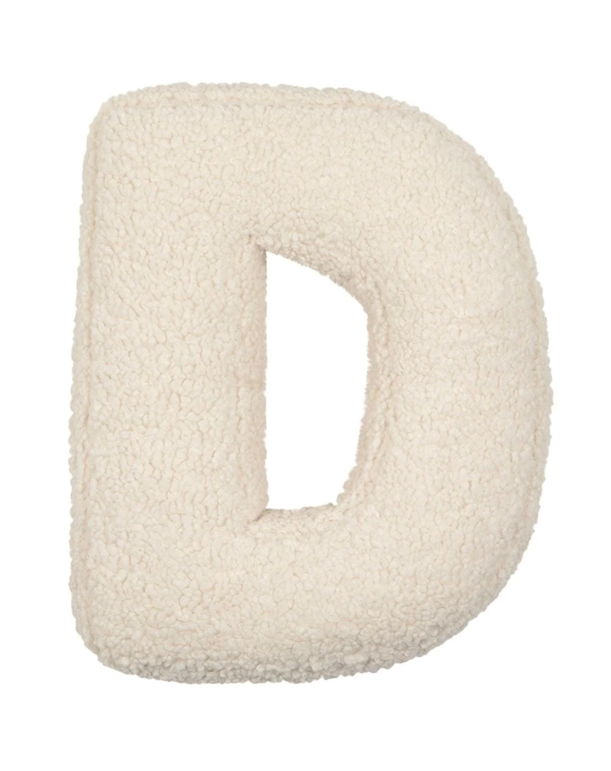 D Creme Boucle Buchstabenkissen