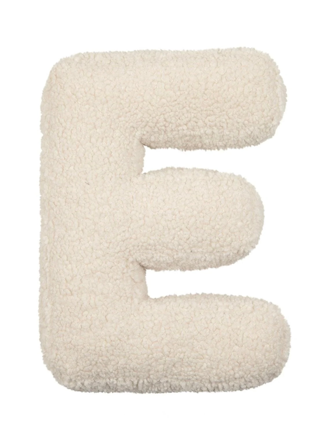 E Creme Boucle Buchstabenkissen