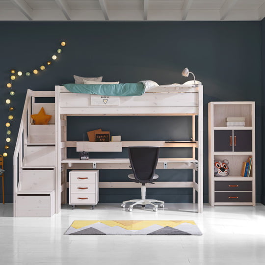 Hochbett mit Treppe 177cm