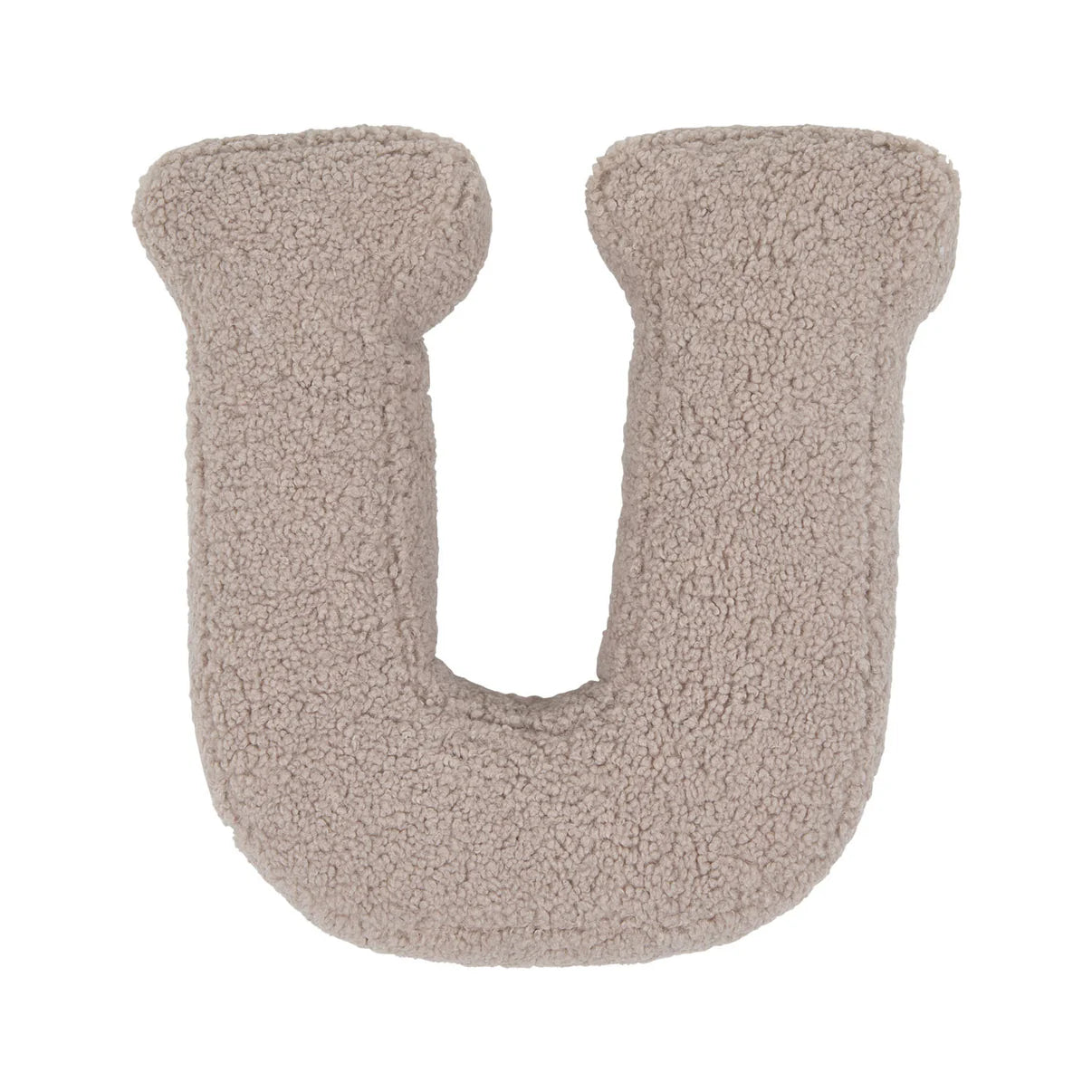 U Mocha Boucle Buchstabenkissen