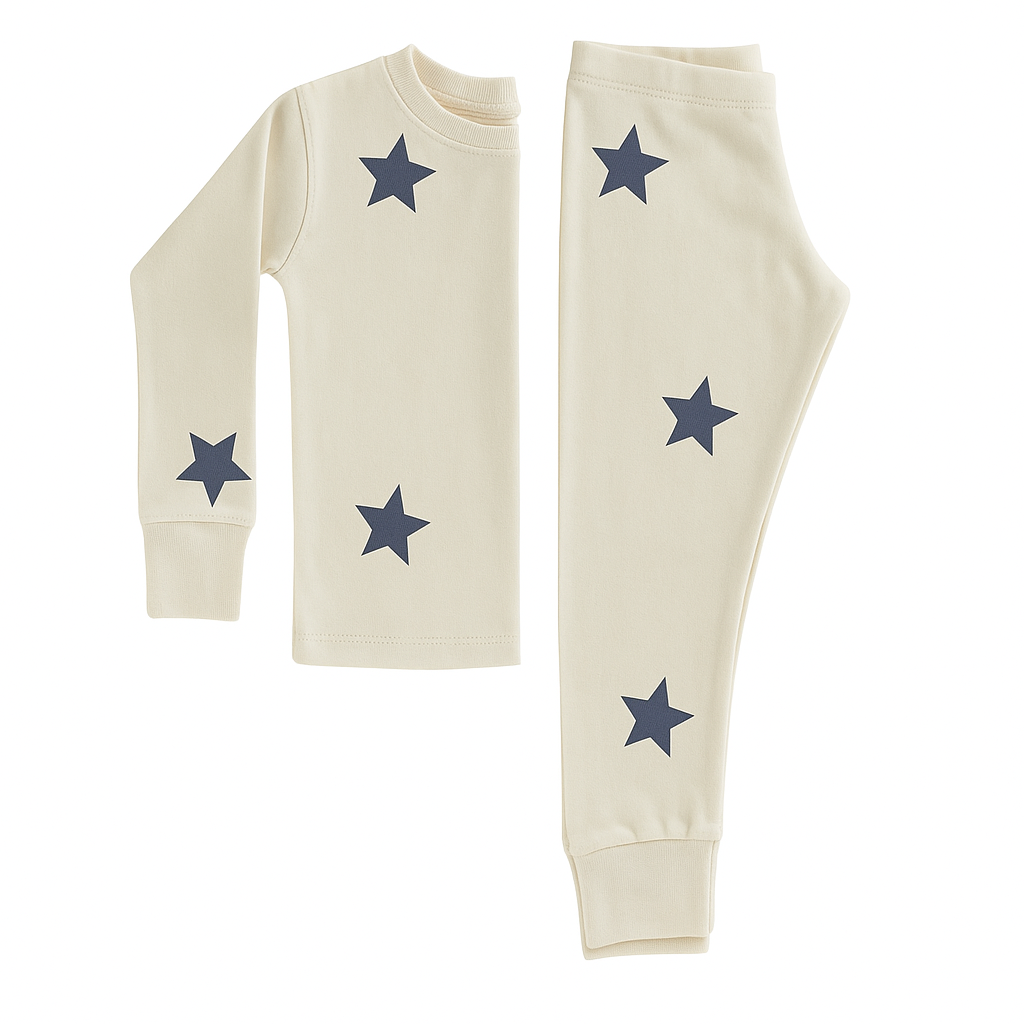 Pyjama mit Sternen Dunkelblau
