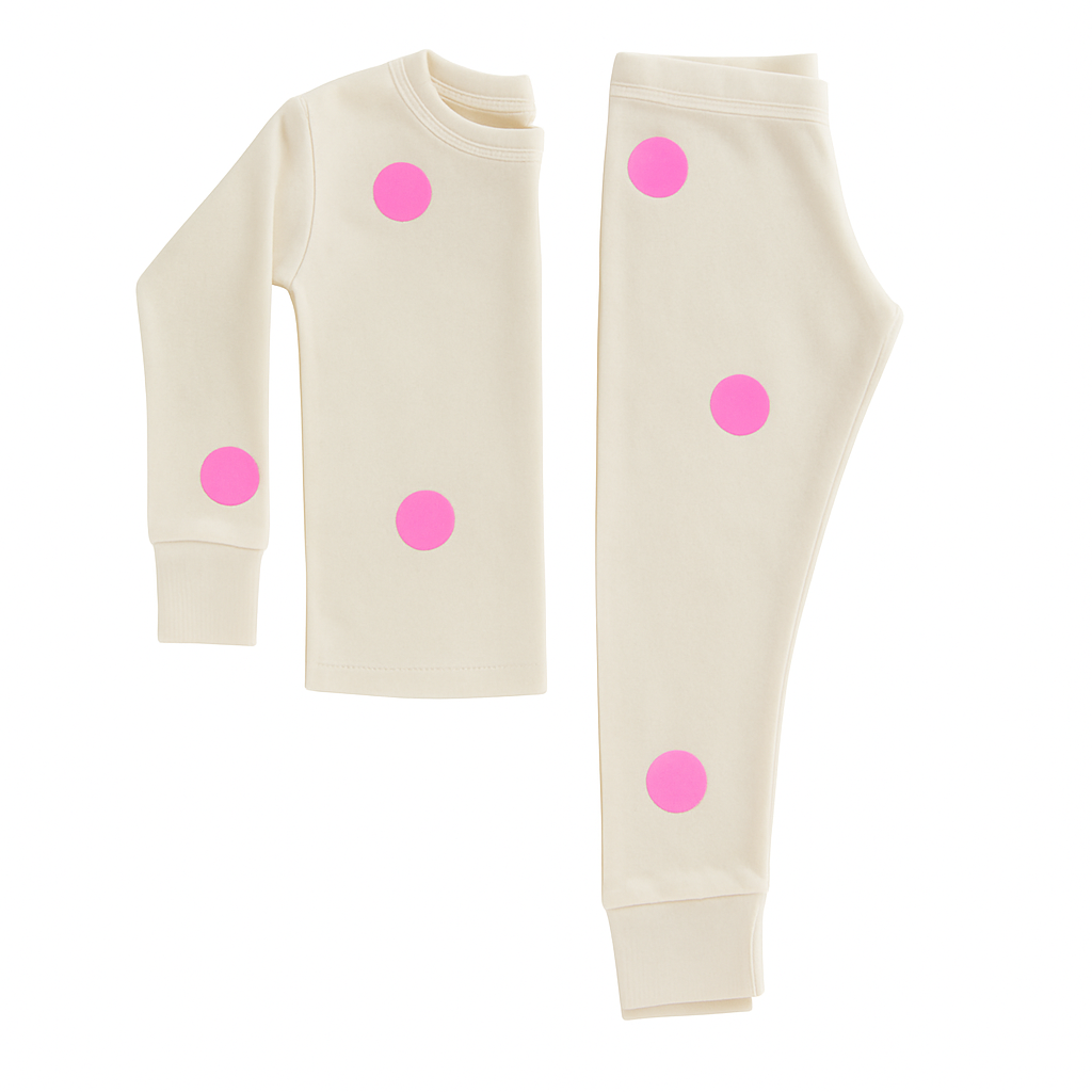 Pyjama mit Punkte Neonpink