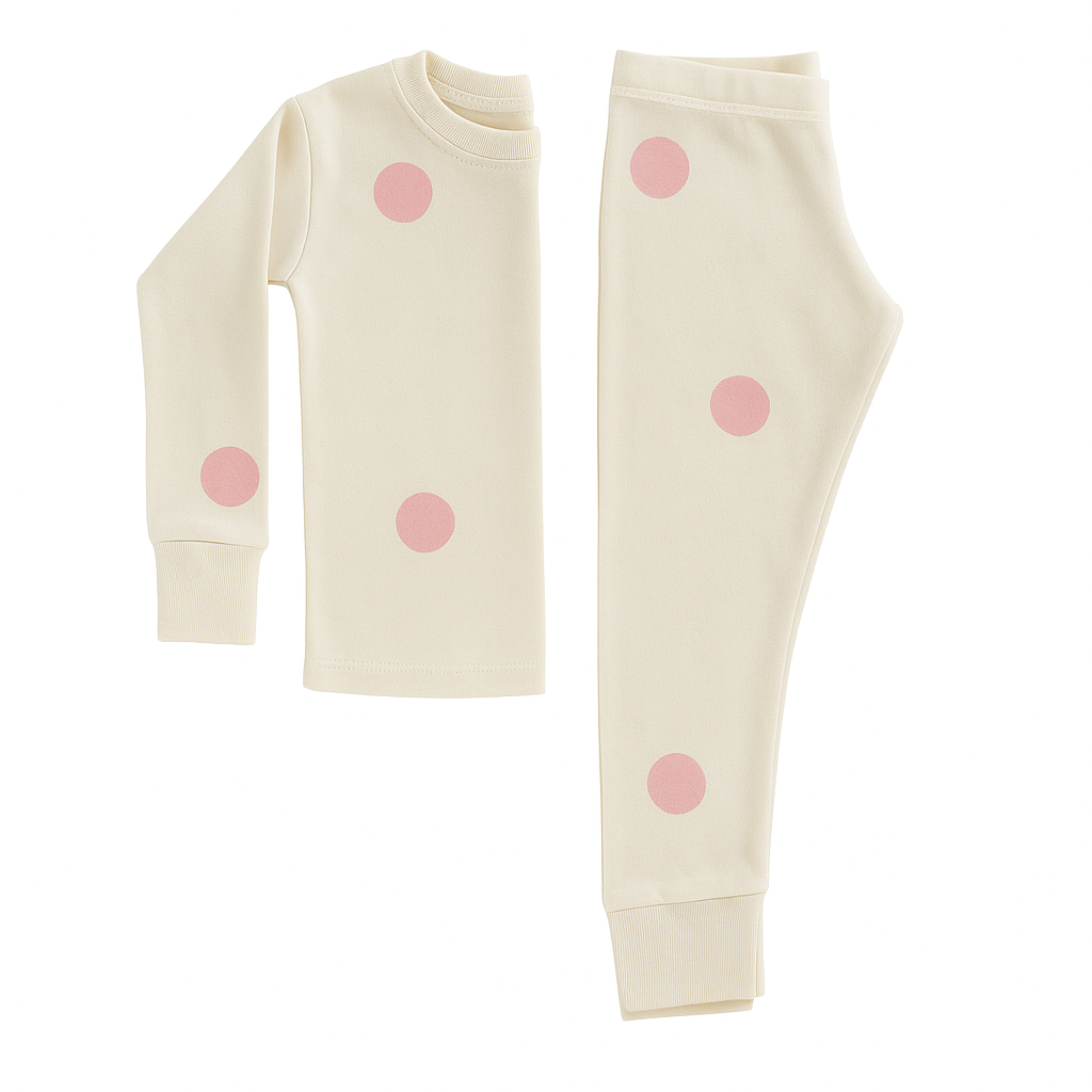 Pyjama mit Punkte Rosé