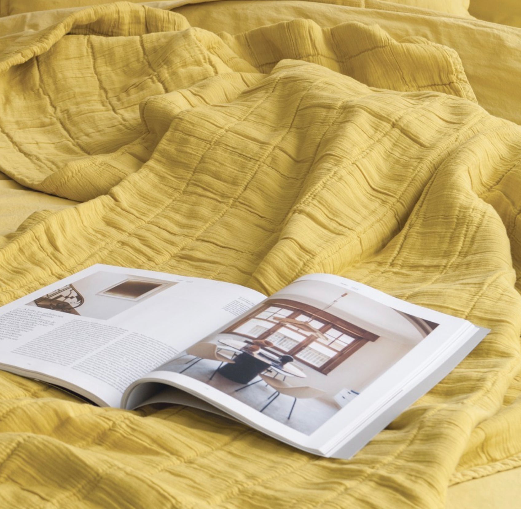 OONA Plaid Bettdecke, 100% gewaschener Baumwolle