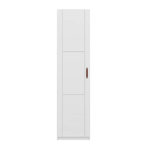 Kleiderschrank mit 1 Tür und Kleiderstange, 50 cm Weiss