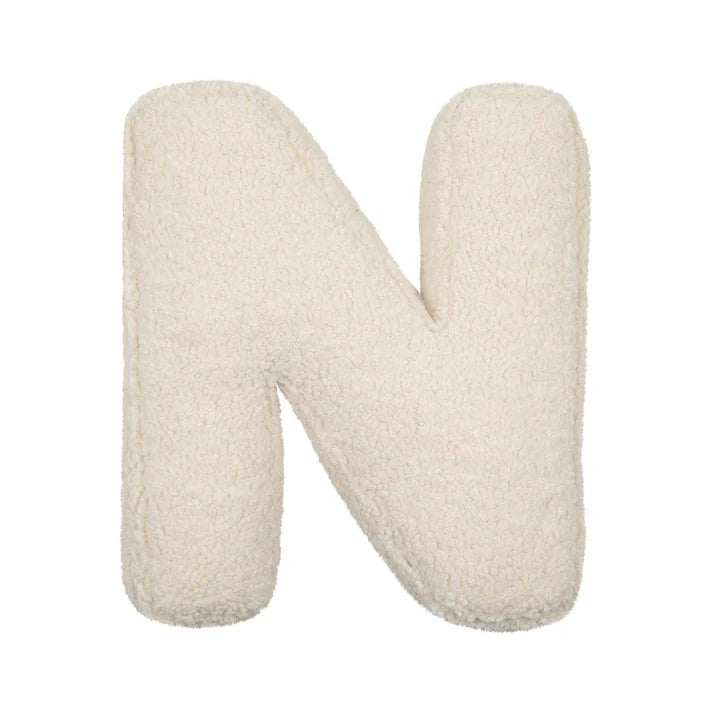 N Creme Boucle Buchstabenkissen