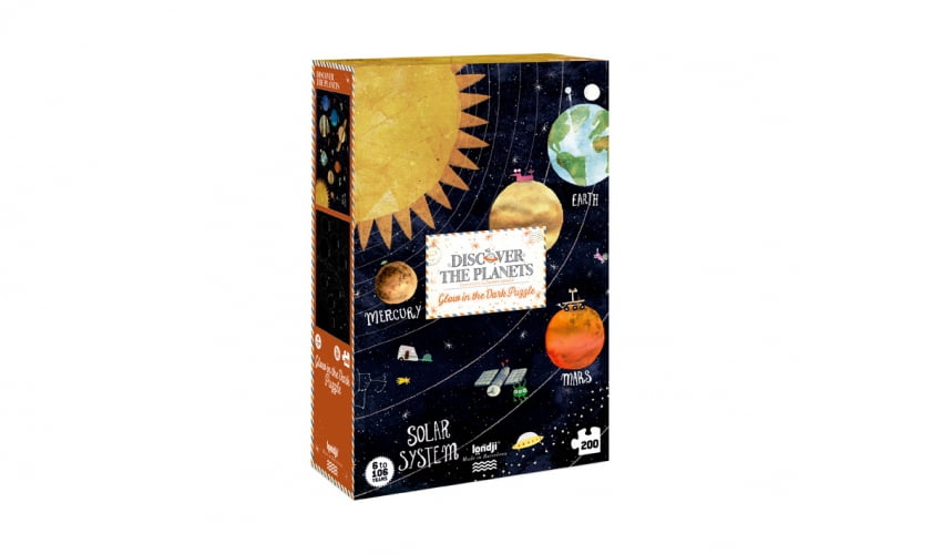 Londji Discover The Planets Puzzle – 200 Teile, Leuchtet im Dunkeln, Ab 8 Jahren