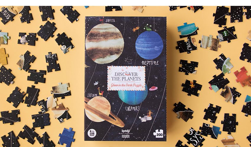 Londji Discover The Planets Puzzle – 200 Teile, Leuchtet im Dunkeln, Ab 8 Jahren