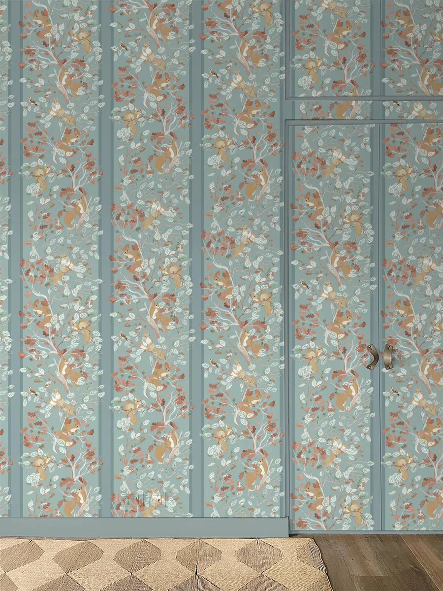 Little Cabari: Tapete CASSE-NOISSETTE, Wassergrün