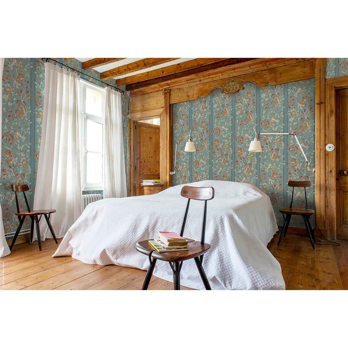 Little Cabari: Tapete CASSE-NOISSETTE, Wassergrün