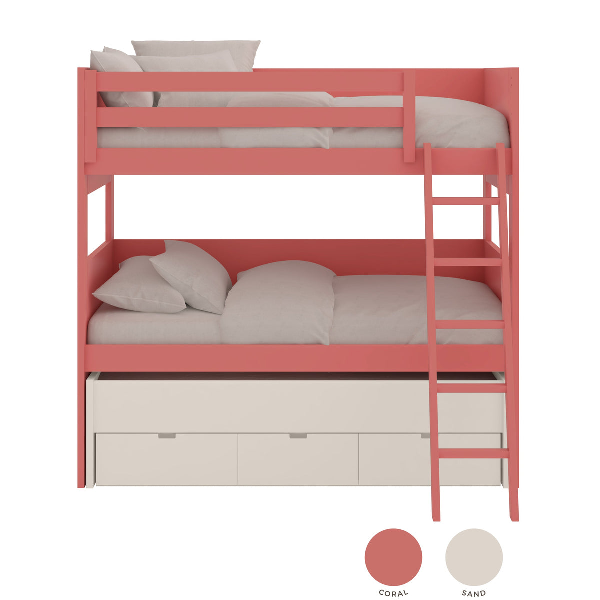 Muba Design bunk bed XL with mobile pull-out bed and drawers