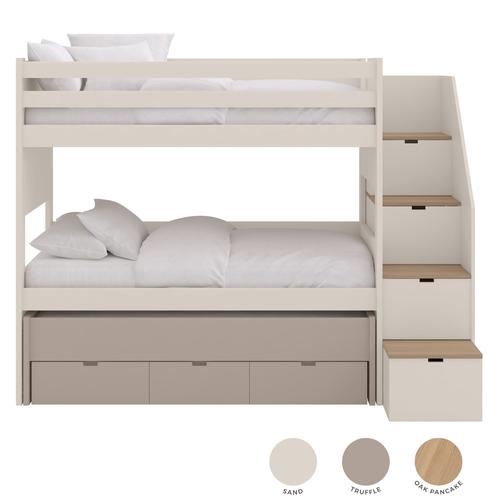 Muba Design Etagenbett XL mit mobilem Ausziehbett und Stauraumtreppe