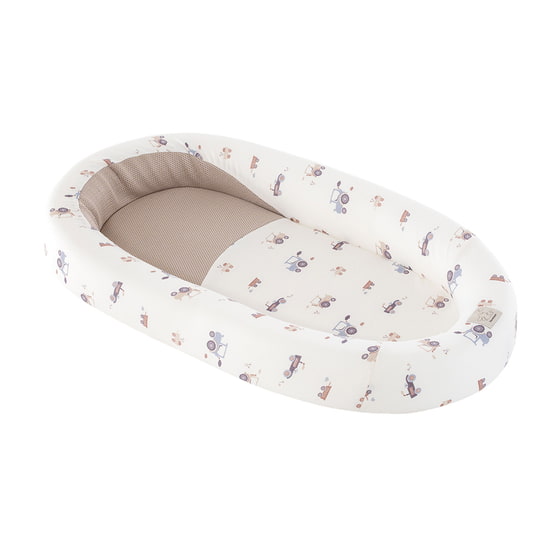 Träumeland Babynest HOME Air Little Farm blau