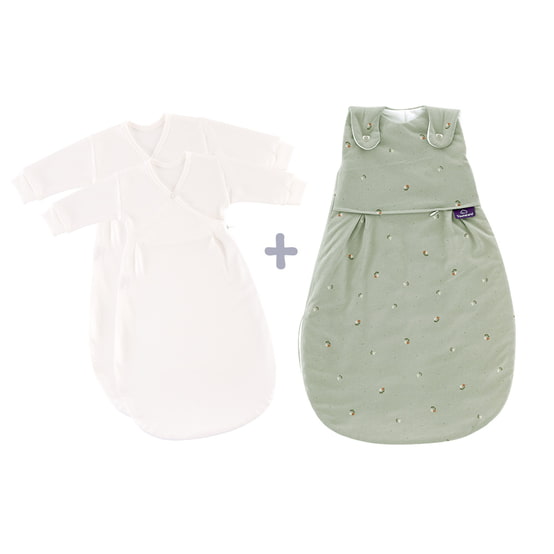 Träumeland Sac de couchage toutes saisons LIEBMICH Set 3pcs Fiore vert