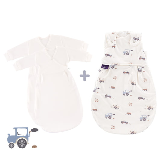 Träumeland Ganzjahres-Schlafsack LIEBMICH 3tlg. Set Little Farm blau