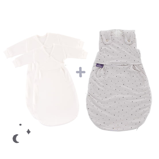 Träumeland Sac de couchage toutes saisons LIEBMICH Set 3pcs Moon gris