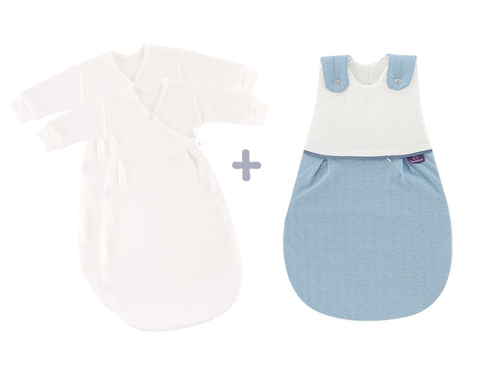 Träumeland all-season sleeping bag LIEBMICH 3-piece set dots blue