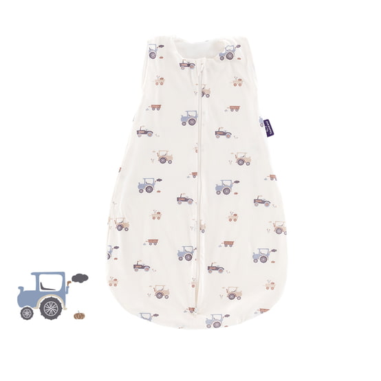 Träumeland Sac de couchage d'été jersey coton Little Farm bleu