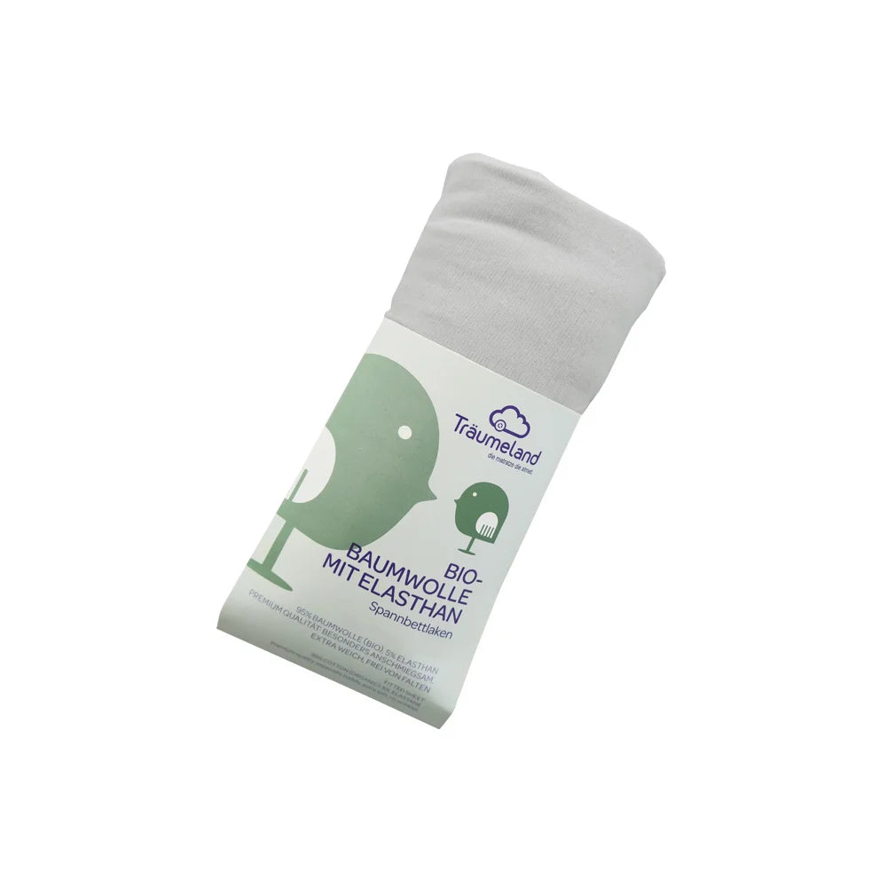 Träumeland fitted sheet organic cotton with elastane light gray
