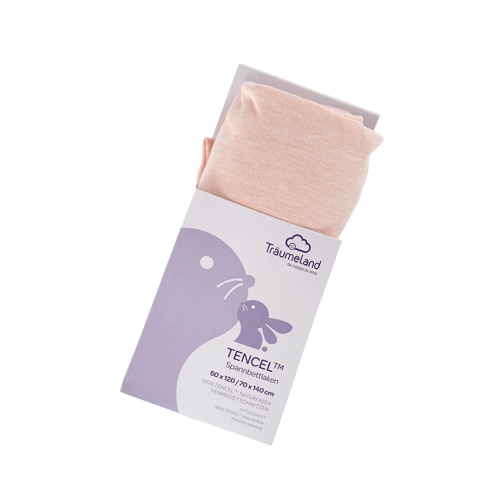 Träumeland fitted sheet Tencel smoke rose