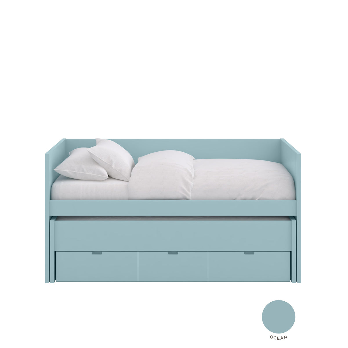 Muba Design mobile pull-out bed with frieze and drawers