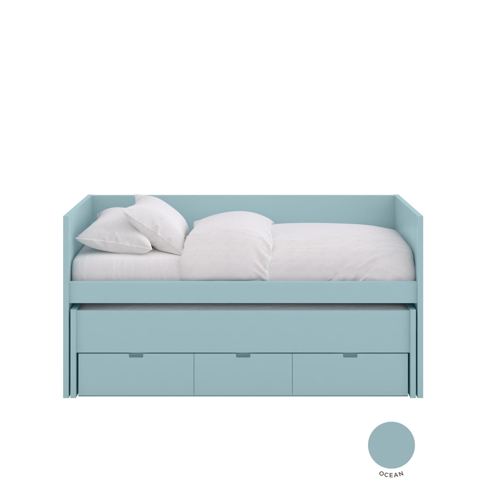 Muba Design Lit gigogne mobile avec frise et tiroirs