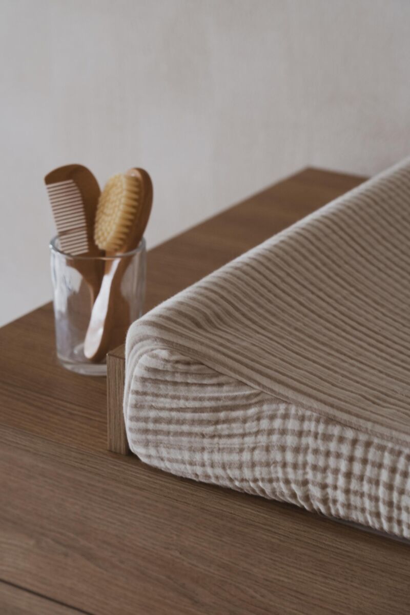 Quax Natural reversible changing mat cover Stripes