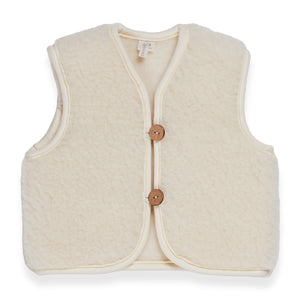 Quax teddy vest 3 6M 100% Merino Wool Cream