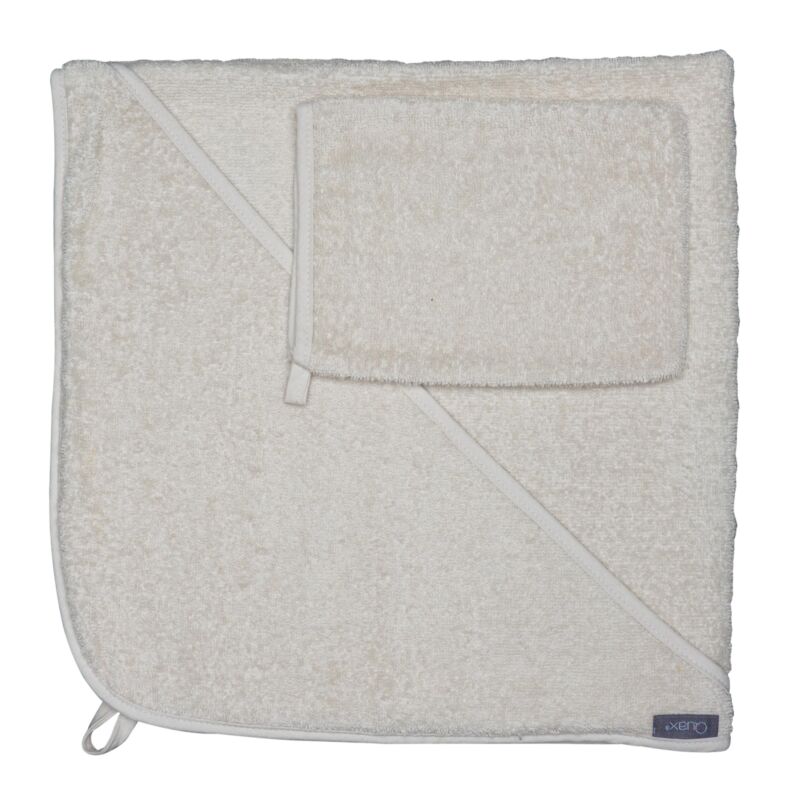 Serviette de bain à capuche Quax avec gant de toilette