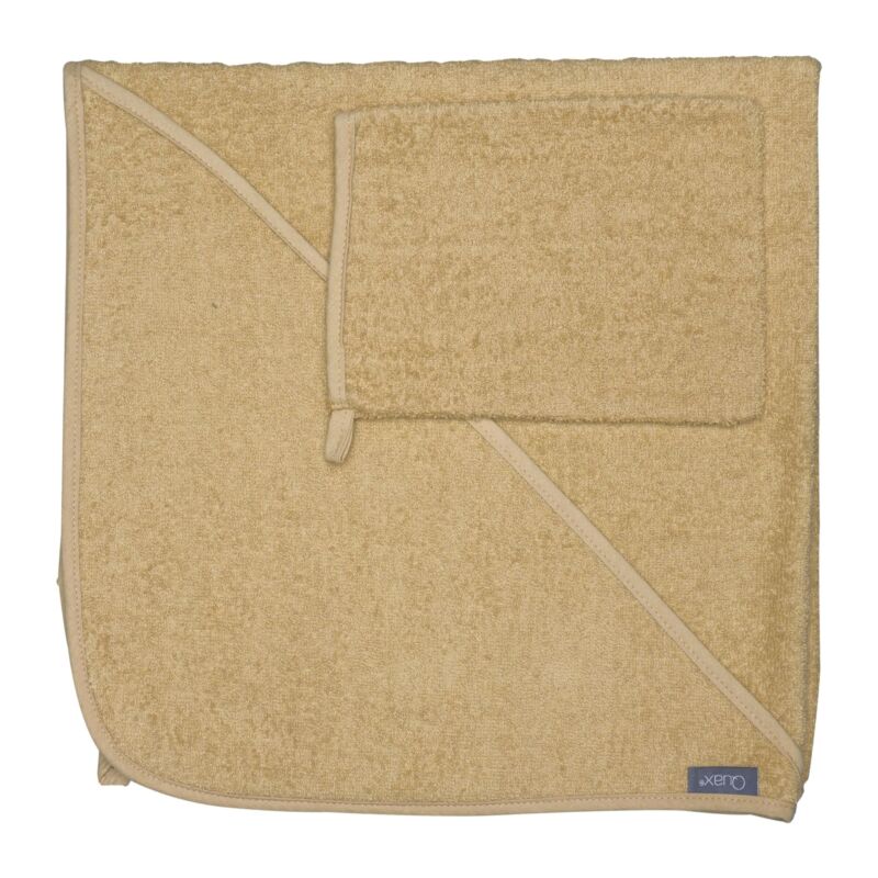 Serviette de bain à capuche Quax avec gant de toilette