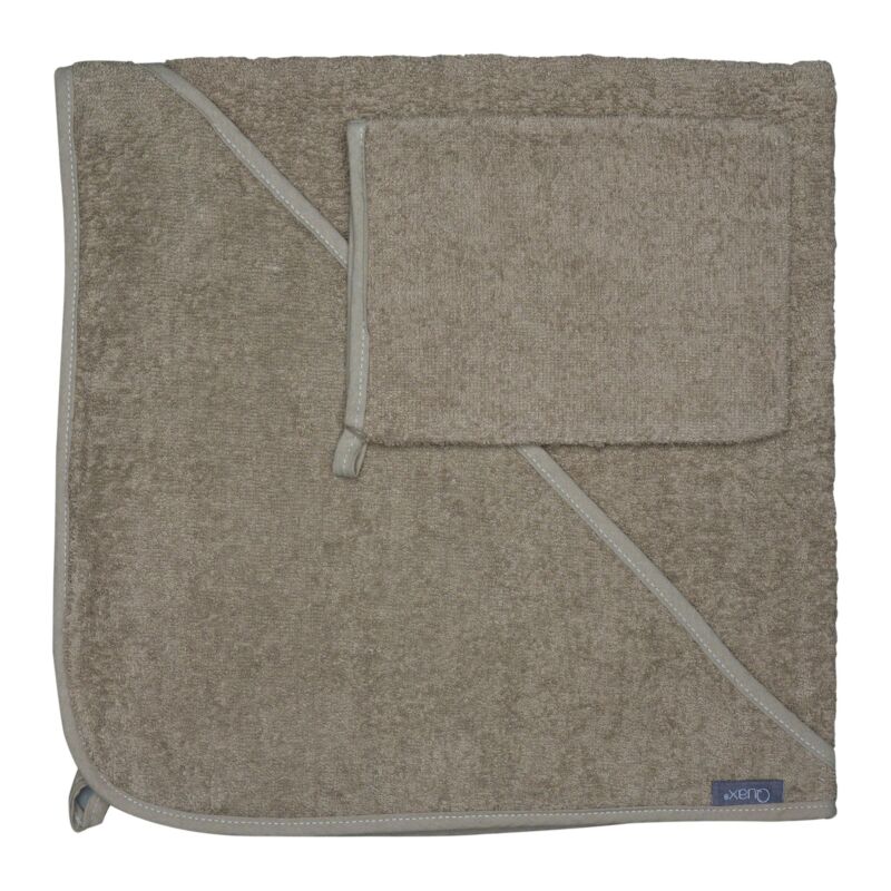Serviette de bain à capuche Quax avec gant de toilette