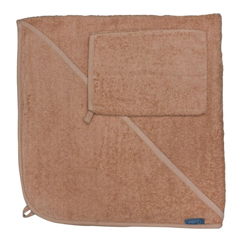 Serviette de bain à capuche Quax avec gant de toilette