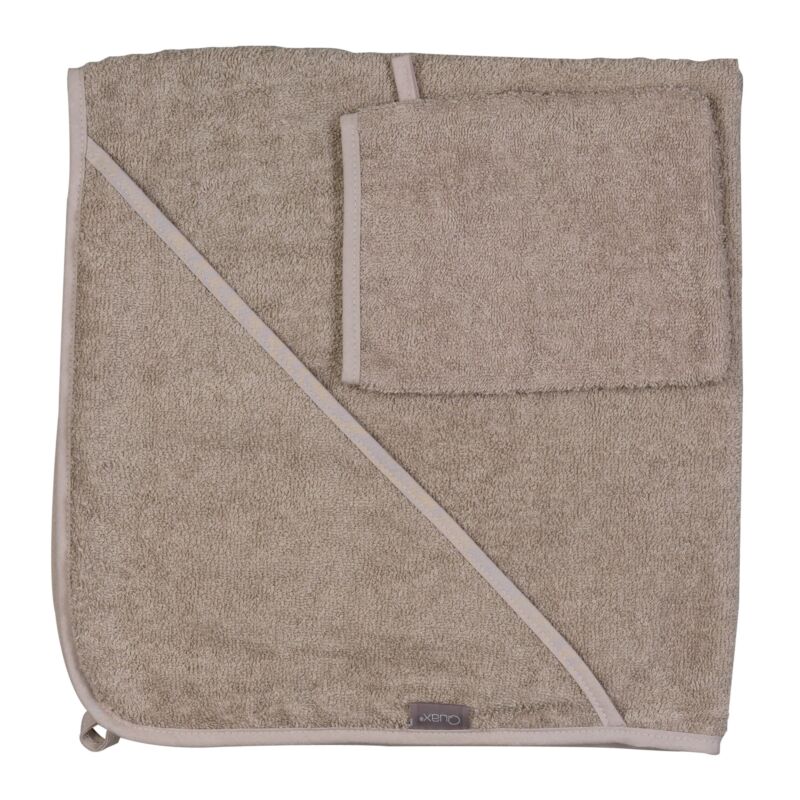 Serviette de bain à capuche Quax avec gant de toilette