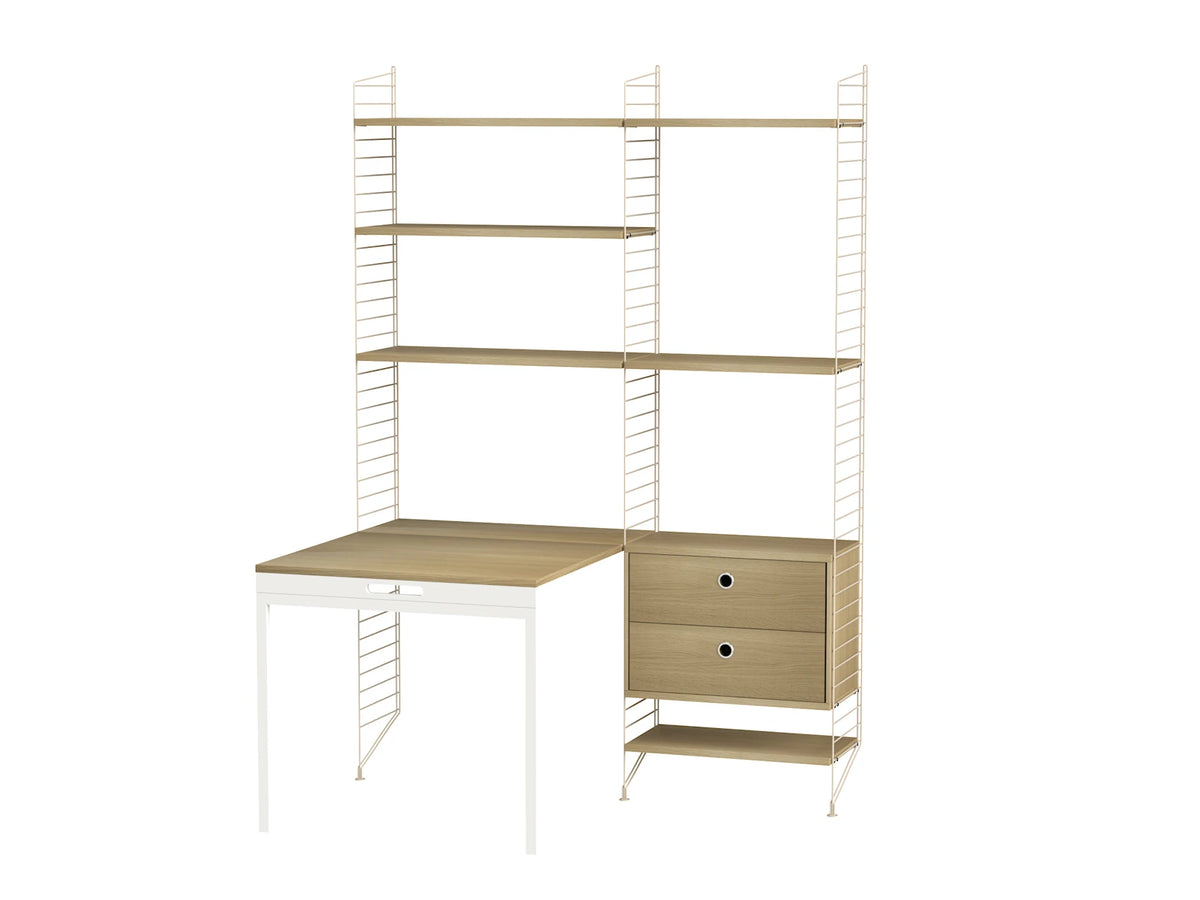 String Furniture Arbeitsplatz E Beige / Eiche