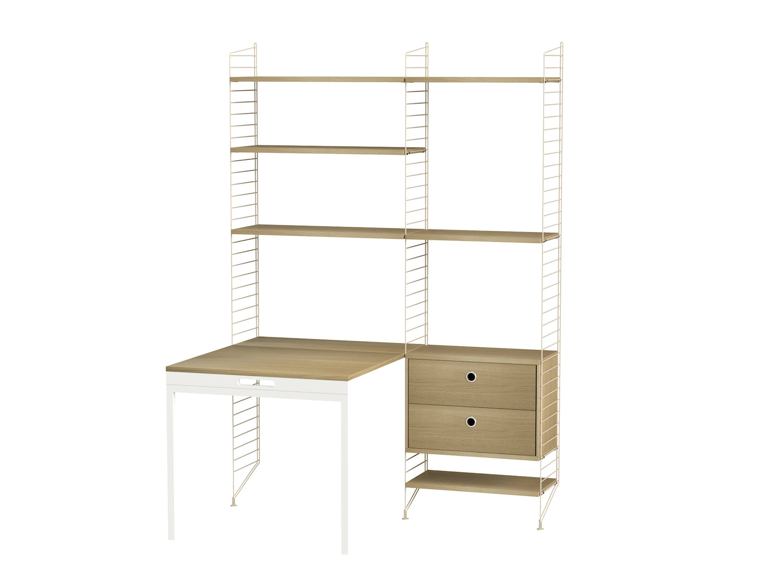 String Furniture Arbeitsplatz E Beige / Eiche