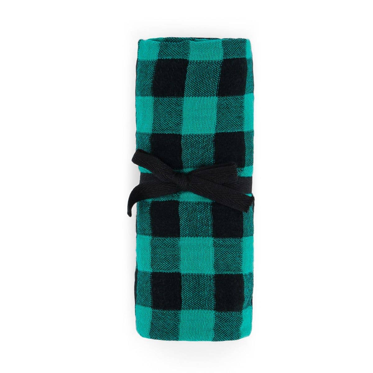 LONG BIANCA VICHY GREEN / BLACK: VICHY / M 70*70