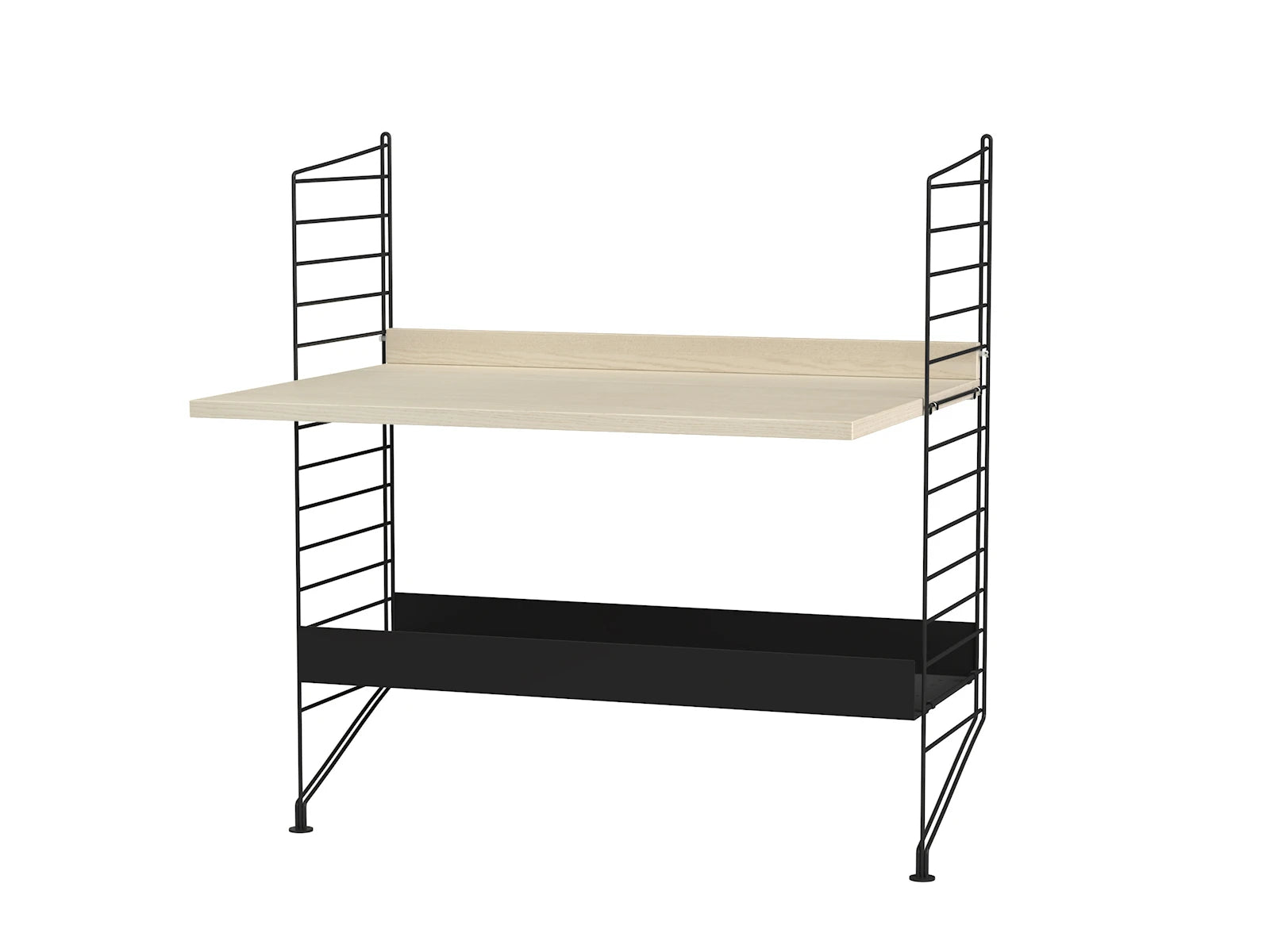 String Furniture Kinderzimmer A Schwarz / Esche Regalsystem