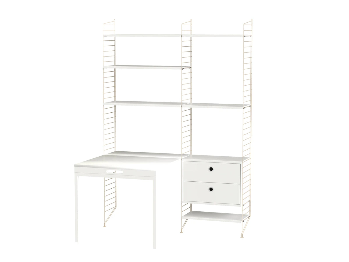 String Furniture Workstation E Beige / White