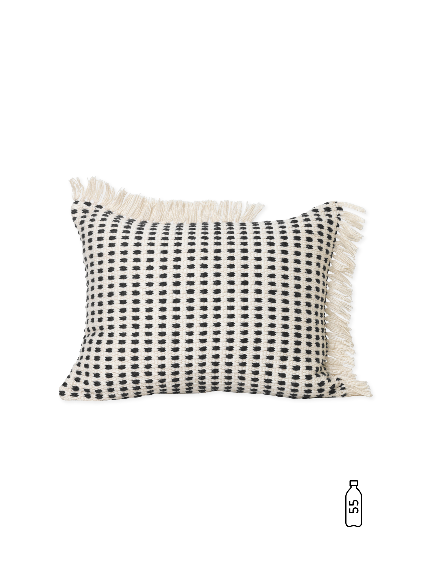 Ferm Living Way Coussin Rect. - Off-whitehite/Blue