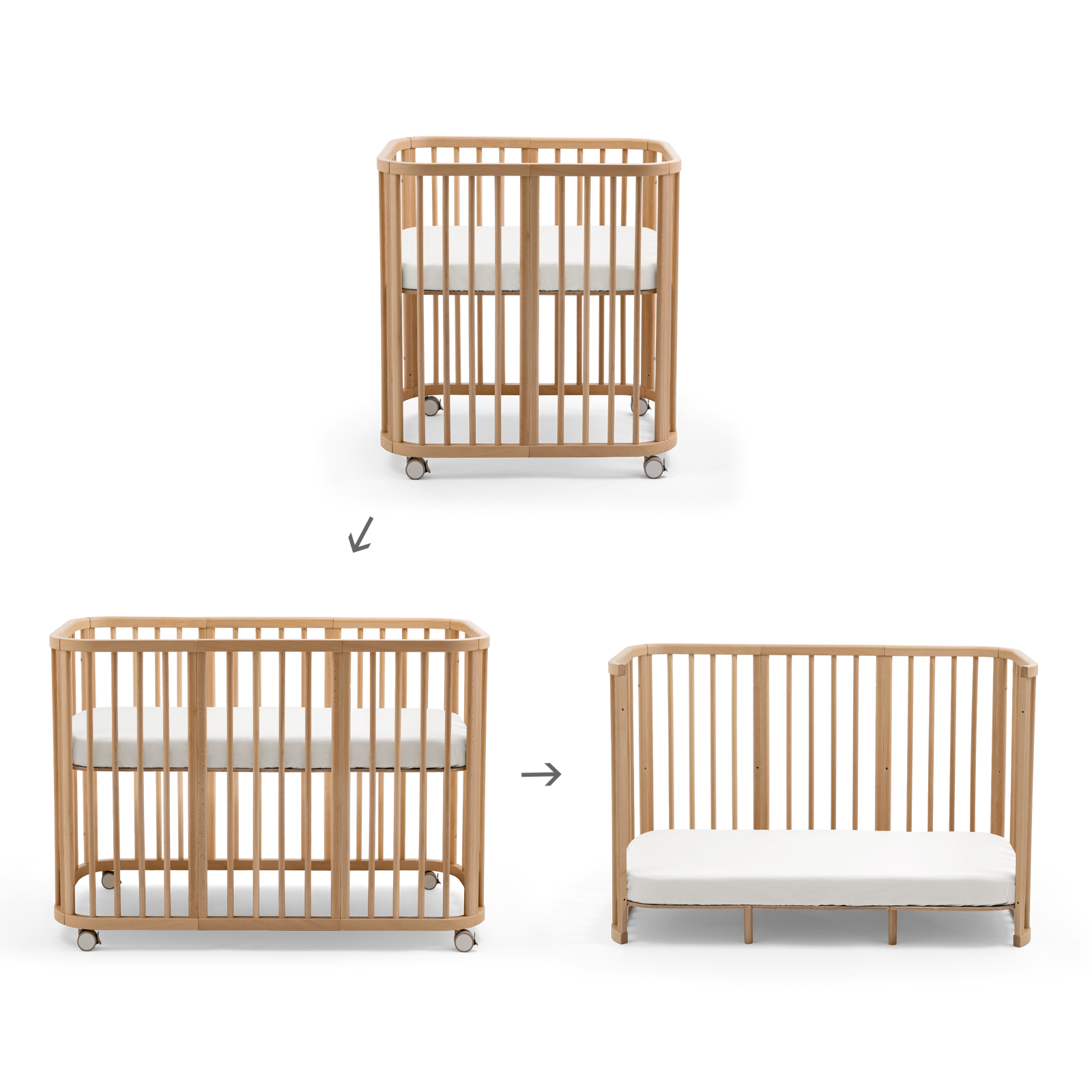Stokke Nighti Mitwachsendes Kinderbett Natur Komplettset - Bild 1