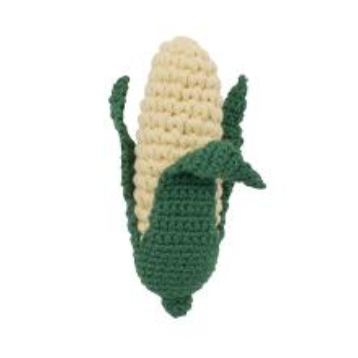Sebra crochet rattle, corn cob