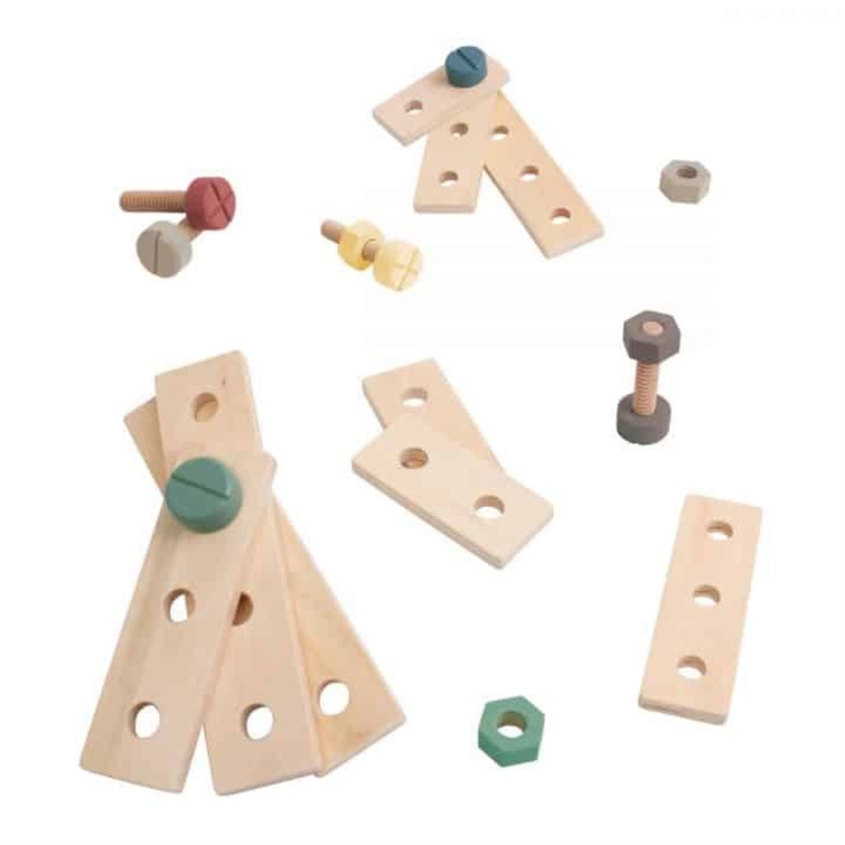 Sebra Jeu de construction en bois, gris chaud