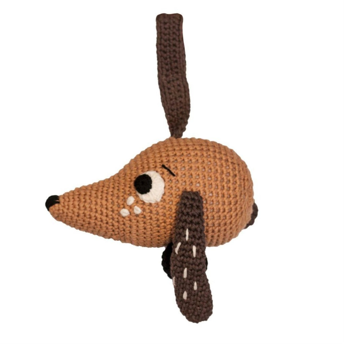 Sebra music box crocheted, dog Melody: Brahms lullaby