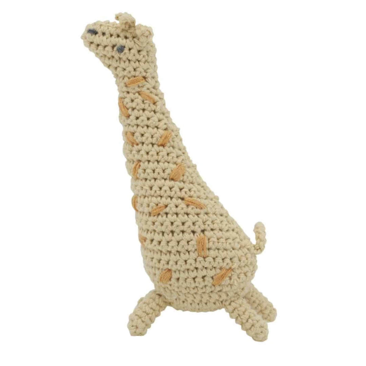 Sebra crochet rattle, Glenn the giraffe