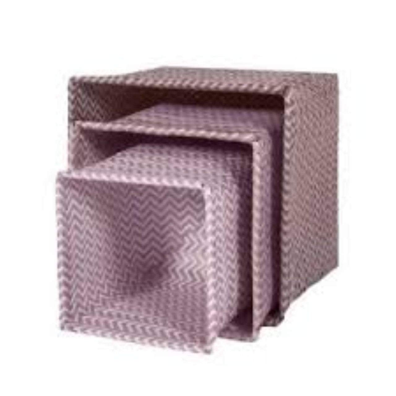 Sebra basket, 3-in-1 set of 3 pastel pink