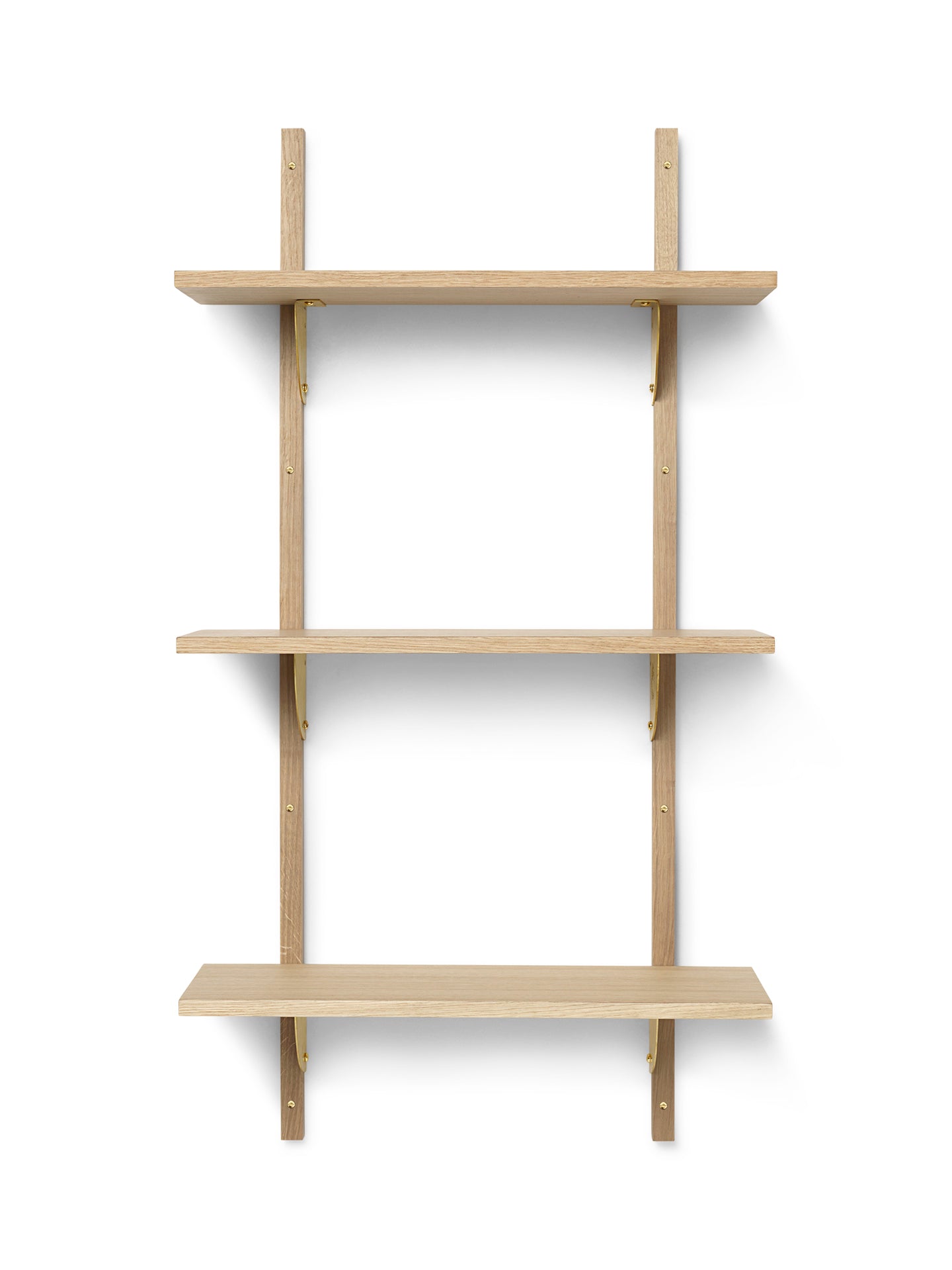 Ferm Living Sector Shelf Triple/Narrow- Oak/Brass